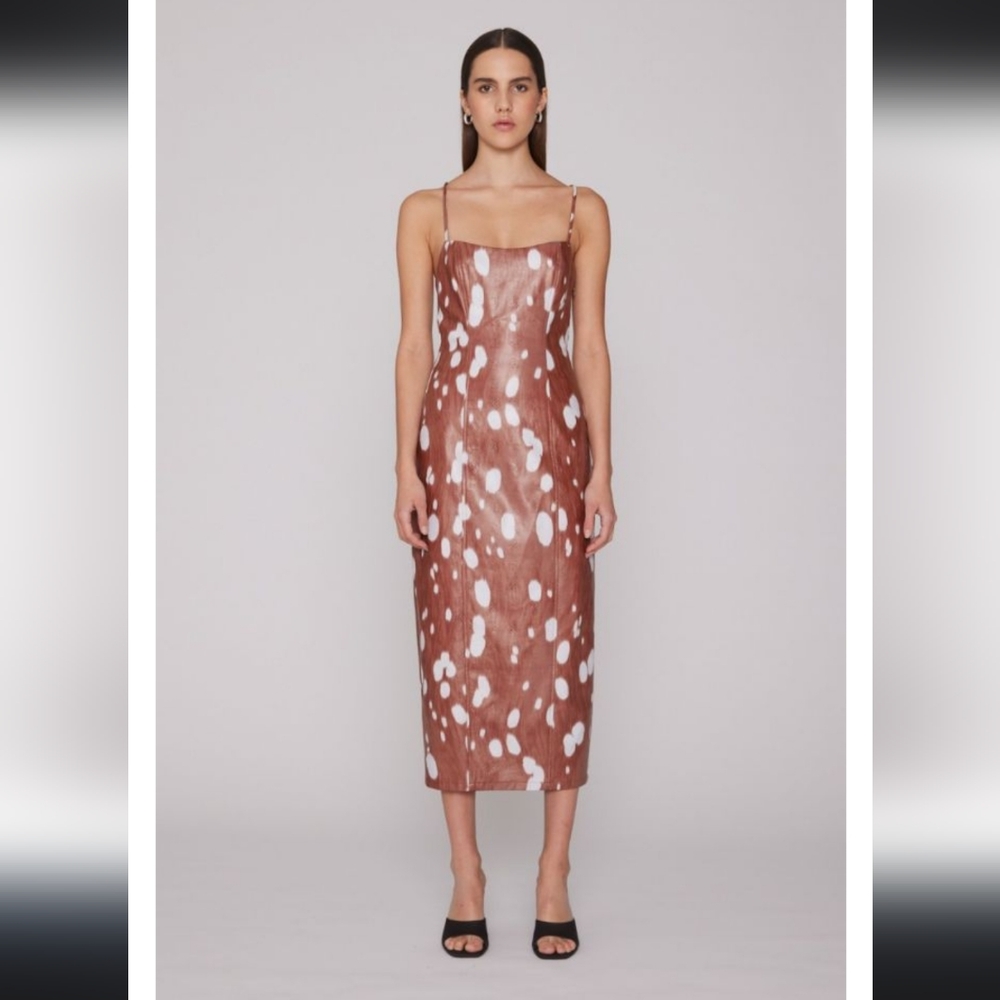 Rotate Louie Dress Tortoise Print